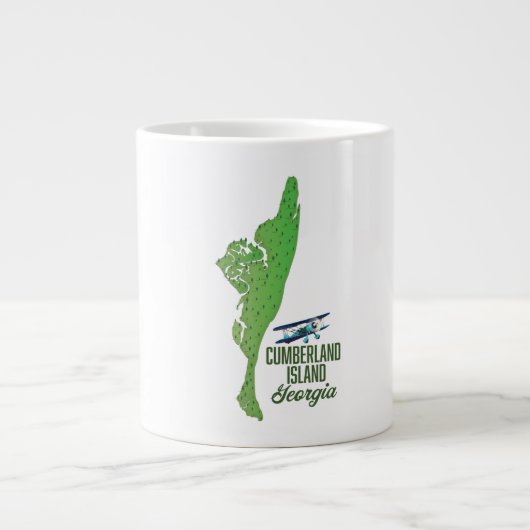 カンバーランド島ジョージア州地図 ジャンボコーヒーマグカップ (正面)