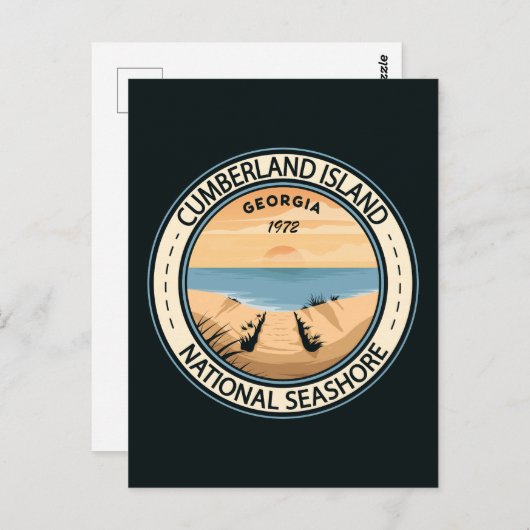 カンバーランド島国立海岸ジョージア州旗 ポストカード (正面/裏面)