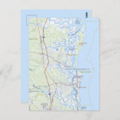 カンバーランド島 ジョージア州海岸 マップ ポストカード (正面/裏面)