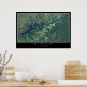 カンバーランド湖ケンタッキー衛星ポスターマップ ポスター (キッチン)