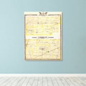 カンバーランド県のダグラス県地図 キャンバスプリント (インサイチュ (ウッドフロア))