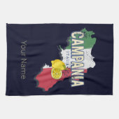 カンパニアイタリアレトロリージョンマップヴィンテージ土産 キッチンタオル (横)