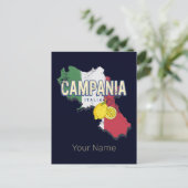 カンパニアイタリアレトロリージョンマップヴィンテージ土産 シーズンポストカード (スタンド正面)