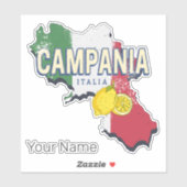 カンパニアイタリアレトロリージョンマップヴィンテージ土産 シール (シート)
