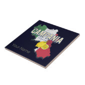 カンパニアイタリアレトロリージョンマップヴィンテージ土産 タイル (側面)