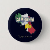 カンパニアイタリアレトロリージョンマップヴィンテージ土産 缶バッジ (正面)