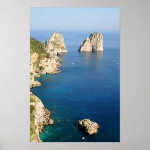 カンパニア州の地域、イタリアのCapriの島 ポスター