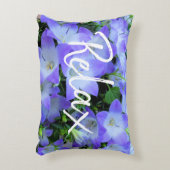 カンパニュラパープルホワイトベルフラワーズ写真 アクセントクッション (正面(垂直))