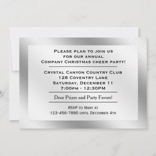 カンパニークリスマスパーティの招待状 招待状 (裏面)