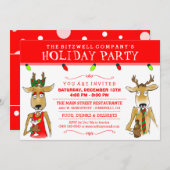 カンパニーホリデーパーティートナイダーウィズドリンクズ招待状 招待状 (正面/裏面)