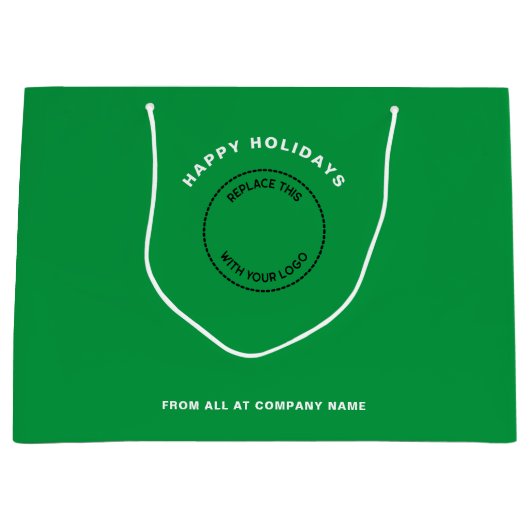 カンパニーロゴ グリーン メリークリスマス ラージペーパーバッグ (正面)