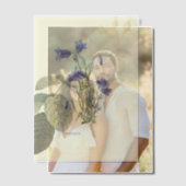 カンパヌラブルーベルボタニカルオーバーレイ ベラム紙招待状 (オフセット (カップル))