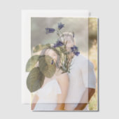 カンパヌラブルーベルボタニカルオーバーレイ ベラム紙招待状 (オフセット (カップル))