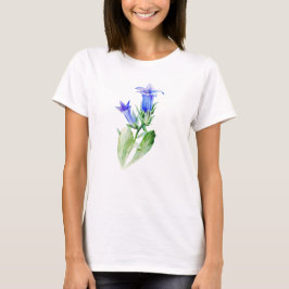 カンパヌラベル花植物水彩 Tシャツ