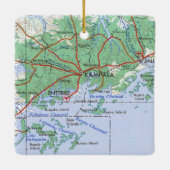 カンパラウガンダヴィンテージの地図 セラミックオーナメント (裏面)