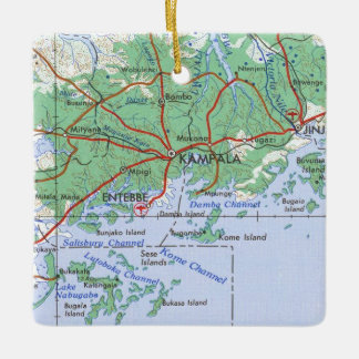 カンパラウガンダヴィンテージの地図 セラミックオーナメント