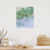 カンパラウガンダヴィンテージの地図 ポスター (キッチン)