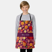 カンパリソーダグレープフルーツカラフル模様 エプロン (着用した状態)