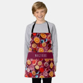 カンパリソーダジュース水の色パターン エプロン (着用した状態)