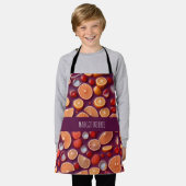 カンパリソーダ柑橘系幾何学模様 エプロン (着用した状態)