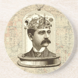 カンパンクの時計仕掛けの脳の頭を瓶の中に コースター