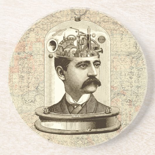 カンパンクの時計仕掛けの脳の頭を瓶の中に コースター (正面)