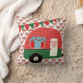 カンパーカラバンことわざレトロレッドグリーンカスタム クッション (ブランケット)