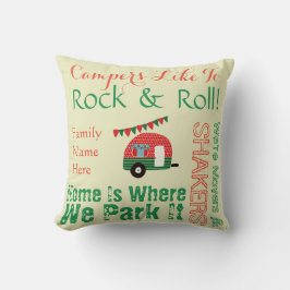 カンパーキャラバンことわざレトロレッドグリーンワードクラウド クッション