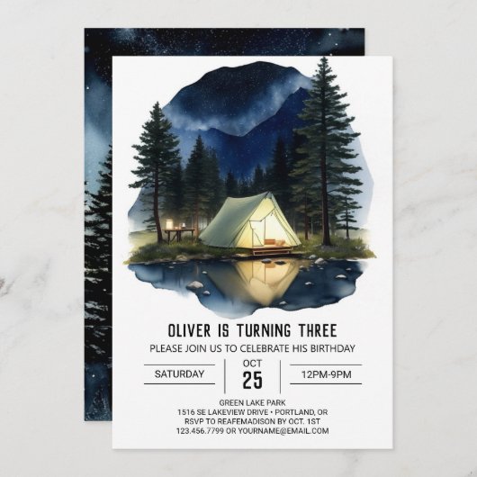 カンパーズフォレストクエスト誕生日招待状 招待状 (正面/裏面)