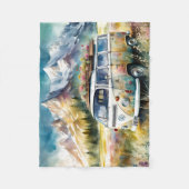 カンパーバンブリスレトロカンパーバンインザマウンテンズ フリースブランケット (正面)