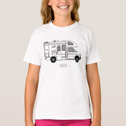 カンパーバン漫画イラストレーション Tシャツ (正面)