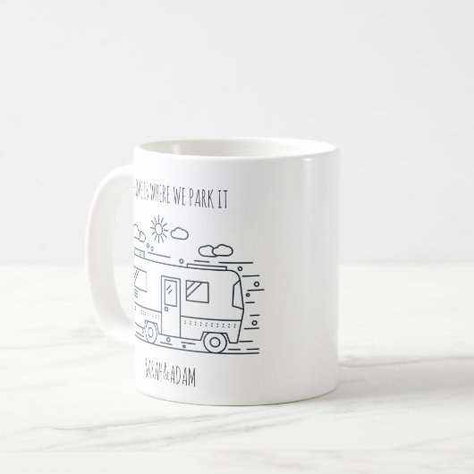 カンパーパーソナライズされたバンカップル マグヴァンライフ コーヒーマグカップ (正面左)