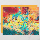 カンパーレトロヒッピーカラフルイエローレッド抽象芸術 (正面/裏面)