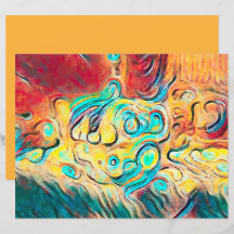 カンパーレトロヒッピーカラフルイエローレッド抽象芸術