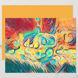 カンパーレトロヒッピーカラフルイエローレッド抽象芸術