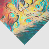 カンパーレトロヒッピーカラフルイエローレッド抽象芸術 薄葉紙 (詳細)