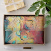 カンパーレトロヒッピーカラフルイエローレッド抽象芸術 薄葉紙 (ギフト)