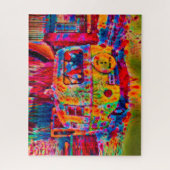 カンパーレトロヒッピーカラフルライフはロードトリップ ジグソーパズル (縦)