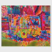 カンパーレトロヒッピーカラフルライフはロードトリップ ラッピングペーパー (フラット)