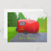 カンパーレトロホリデーレッドグリーンヴィンテージムービング ポストカード (正面/裏面)