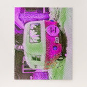 カンパーレトロヴィンテージヒッピー幸せキャンピング ジグソーパズル (縦)