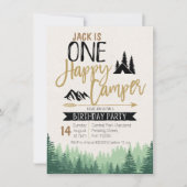 カンパー誕生日招待状キャンピングパーティー 招待状 (正面)