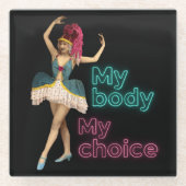 カンピダンサーネオンマイ体マイチョイス ガラスコースター (正面)