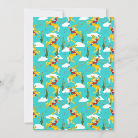 カンピーウェスタン女性のカーボーイオンホースカスタム誕生日 招待状 (裏面)