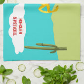 カンピーウェスタン女性のカーボーイオンホースパーソナライズされた キッチンタオル (折り畳み)