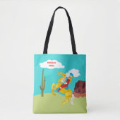 カンピーウェスタン女性のカーボーイオンホースパーソナライズされた トートバッグ (正面)