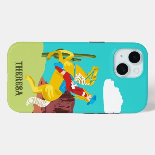 カンピーウェスタン女性のカーボーイオンホースパーソナライズされた Case-Mate iPhoneケース (裏面 (横))