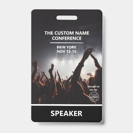 カンファレンスアクセスパスQRコードカスタムスピーカー バッジ (正面)