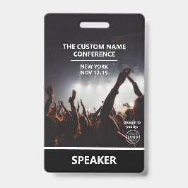 カンファレンスアクセスパスQRコードカスタムスピーカー バッジ