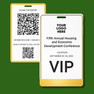 カンファレンス 企業 ビジネス QR ロゴ VIP バッジ